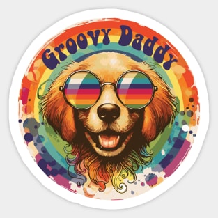 Groovy Daddy Dog with Rainbow Sticker